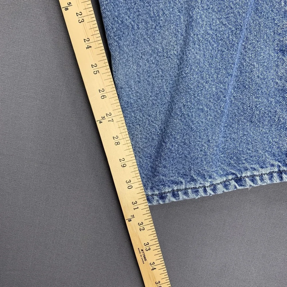 VTG LL Bean Double L Jeans Men 36x31 Plaid Flannel Lined Natural Fit Denim‎ Work